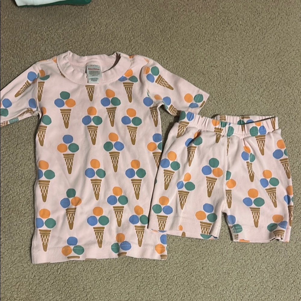 Hanna Anderson short sleeve Ice Cream Print Kids Pajamas Set